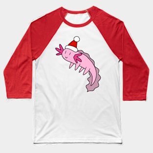 Santa Hat Axolotl Baseball T-Shirt